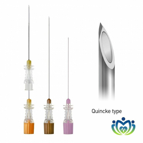 Игла для спинальной анестезии, Quincke 27G (0.4×90 мм), с проводником 22G (0.7×34 мм) MEDEREN