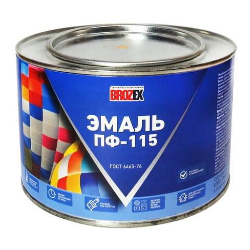 Эмаль ПФ-115 салатная 0,5 кг BROZEX ЛКЗ x 1/14/588