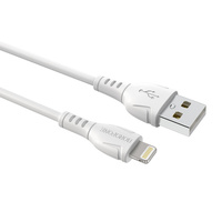 USB кабель шт.USB (A) - шт.Lightning 1,0м, 2,4A силиконовый, белый BX51 "Bo