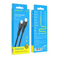 USB кабель шт.Type-C - шт.Lightning 1м, 2,4A силиконовый, чёрный BX51 "Boro