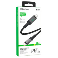 USB кабель шт.Type-C - шт.Lightning 1,2м, 3,0A 20W тканевый, Smart Power-Of