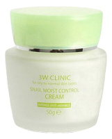 3W CLINIC Крем для лица увлажняющий Snail Moist Control Cream 50г