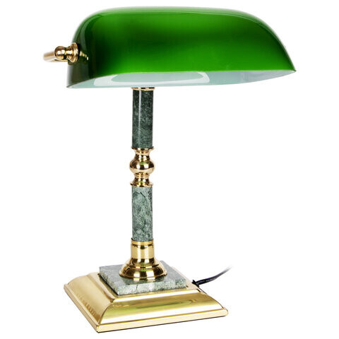 Светильник настольный из мрамора GALANT основание - зеленый мрамор с золотистой отделкой 231197