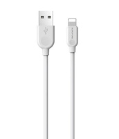 USB кабель шт.USB (A) - шт.Lightning 3,0м, 2,4A силиконовый, белый BX14 "Borofone"