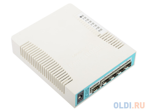 Коммутатор MikroTik CRS106-1C-5S Cloud Router Switch 106-1C-5S with QCA8511 400MHz CPU, 128MB RAM, lx Combo port (Gigabi