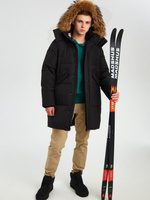 Куртка зимняя для мальчика Nota Bene черный, с натуральной опушкой (164 см)