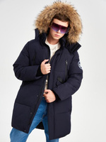 Куртка зимняя для мальчика Nota Bene темно-синий, с натуральной опушкой (146 см)