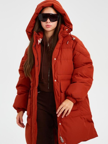 Куртка зимняя для девочки Nota Bene терракотовый (164 см)