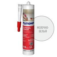 Герметик силиконовый PLITONIT PlitoSil Premium для влажных помещений 310мл молочно-белый, арт.Н01002