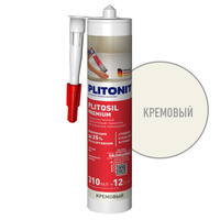 Герметик силиконовый PLITONIT PlitoSil Premium для влажных помещений 310мл кремовый, арт.Н010030