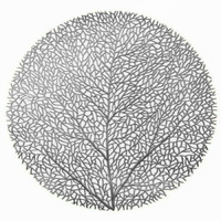Салфетка сервировочная Дерево серебро, 38 см, ПВХ