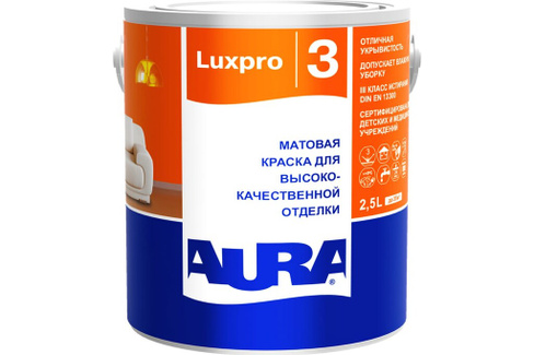 Краска водно-дисперсионная влагостойкая Aura Luxpro 3 2,5л база TR