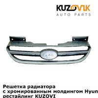 Решетка радиатора с хромированным молдингом Hyundai Getz (2005-) рестайлинг KUZOVIK