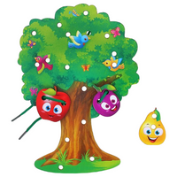 Развивающая игрушка Лесная мастерская Фруктовое дерево (1060239), 5 дет., разноцветный