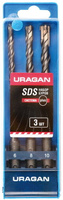 Набор буров SDS-plus URAGAN 3 шт: 5 х 160, 6 х 160, 8 х 160 мм (901-25554-H3)