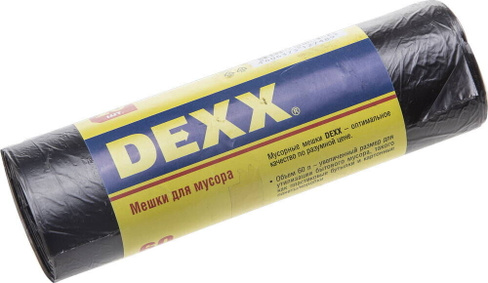 Мусорные мешки DEXX 60 л, 20 шт, черные (39150-60)