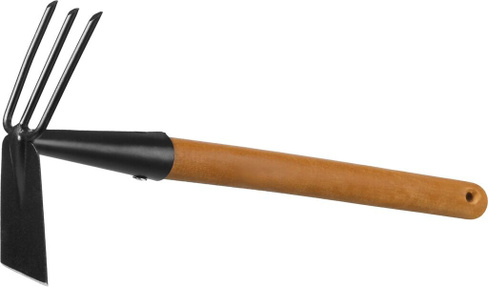 Мотыга-рыхлитель GRINDA ProLine 113х100х575 мм, 3 зубца, деревянная ручка (421517)