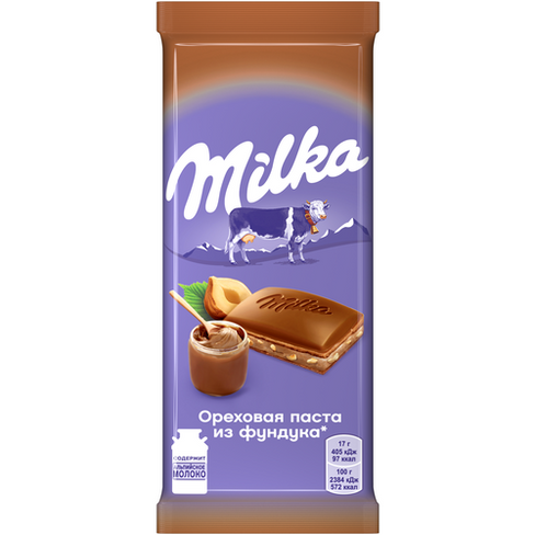 Шоколад Milka молочныйореховый, арахисовый, 85 г