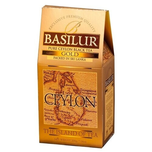 Чай черный Basilur The island of tea Ceylon Gold листовой, классический, апельсин, 200 г, 1 пак. Basilur Tea Company