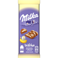 Шоколад Milka Bubbles молочныйбанановый, йогуртовый, 92 г