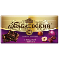 Шоколад Бабаевский темный с фундуком и изюмом, 90 г