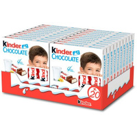 Шоколад Kinder Chocolate молочный, порционный, 50 г, 4 шт. в уп., 20 уп.