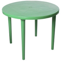 Стол обеденный садовый Стандарт Пластик круглый, ДхШ: 90х90 см, зеленый