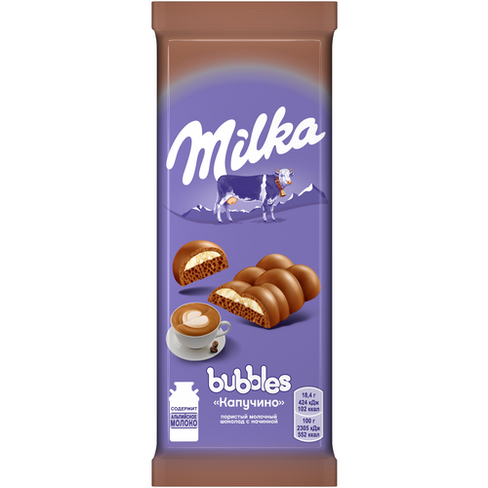 Шоколад Milka Bubbles молочныйкофейный, 92 г