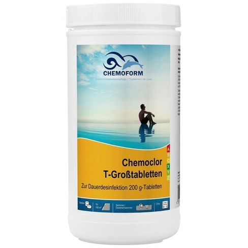 Таблетки для бассейна Chemoform Chemoclor T-Großtabletten (по 200 гр), 1 л