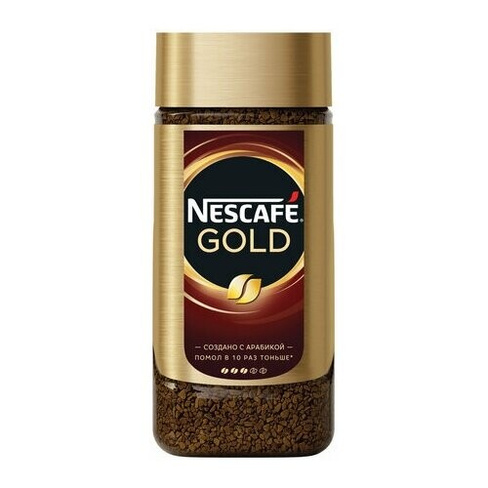 Кофе растворимый Nescafe Gold сублимированный с добавлением молотого, стеклянная банка, 190 г, 30 уп. NESCAFE