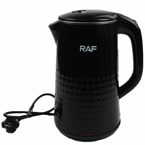 Чайник пластиковый электрический 2,5 л, Ромбики, Raf черный RAF