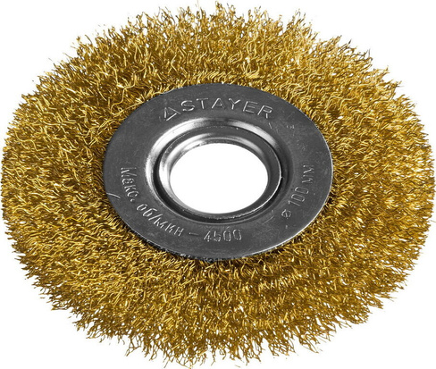 Щетка дисковая PROFESSIONAL STAYER 100 мм, жгутированная стальная проволока, 0.5 мм (35122-100)