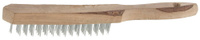 Щетка проволочная ТЕВТОН 4 ряда, деревянная рукоятка, стальная (3503-4)