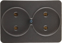 Электрическая розетка СВЕТОЗАР Гамма, без заземления двойная цвет темно-серый металлик 16А/~250В (SV-54102-DM)