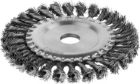 Щетка-крацовка дисковая MIRAX 150 мм, жгутированная стальная проволока, 0.5 мм (35140-150)