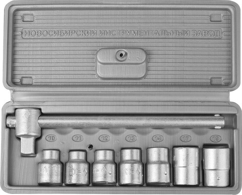 Набор торцовых головок в пластиковом кейсе НИЗ Шоферский инструмент №1, 8 предм., 1/2″ (2761-10)