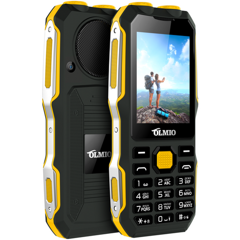 Телефон OLMIO X02 RU, 2 SIM, черный/желтый