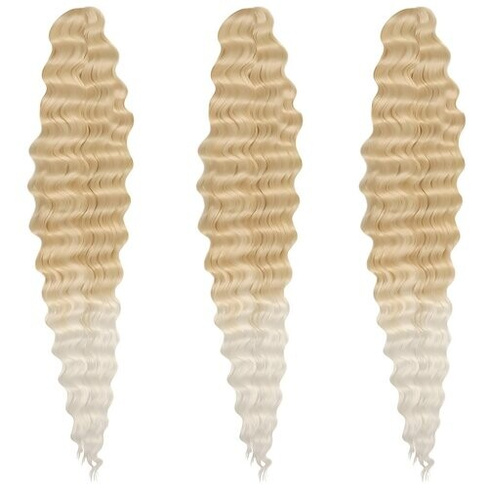 Queen Fair пряди из искусственных волос Мерида афрокудри двухцветные, тёплый блонд/белый