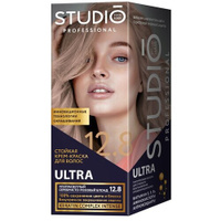 Essem Hair Studio Professional Ultra особо стойкая крем-краска для седых волос, 12.8 Ультрасветлый серебристо-розовый бл