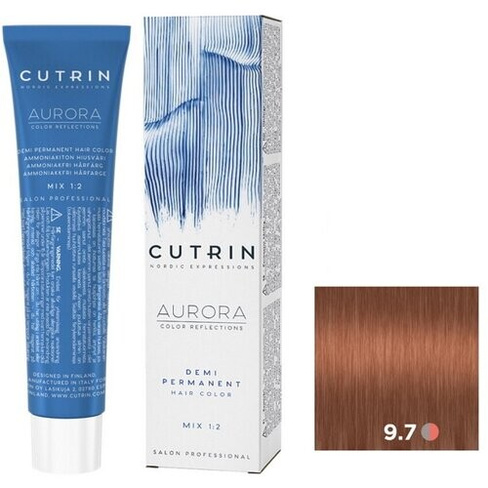 Cutrin AURORA Demi Безаммиачный краситель для волос, 9.7 латте, 60 мл