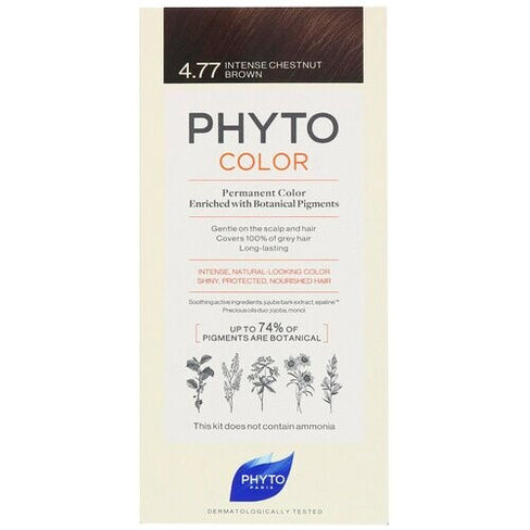 PHYTO PhytoColor краска для волос Coloration Permanente, 4.77 насыщенный глубокий каштан, 150 мл