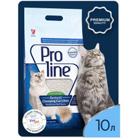 Наполнитель Proline для кошачьего туалета бентонитовый, комкующийся, глиняный, без пыли, без запаха 10 л. Lider Petfood