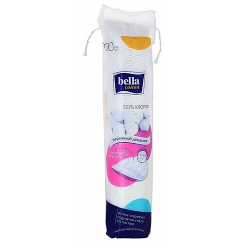 Ватные подушечки Bella Cotton, разноцветный, 100 шт., пакет