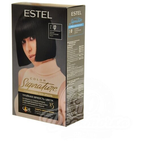 ESTEL Стойкая крем-гель краска для волос COLOR Signature, 1/0 черный классический