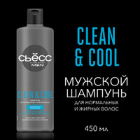 СЬЕСС Шампунь мужской Clean & Cool для нормальных и жирных волос, глубокое очищение, 450 мл СЬЁСС