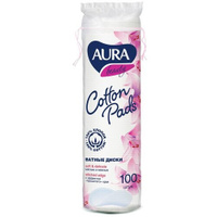 Ватные диски Aura Beauty Cotton pads, белый, 100 шт., пакет
