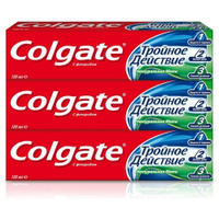 Зубная паста Colgate Тройное действие Натуральная мята комплексная, 100 мл, 100 г, 3 шт.