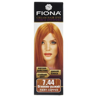 Fiona стойкая крем-краска для волос, 7.44 огненно-рыжий