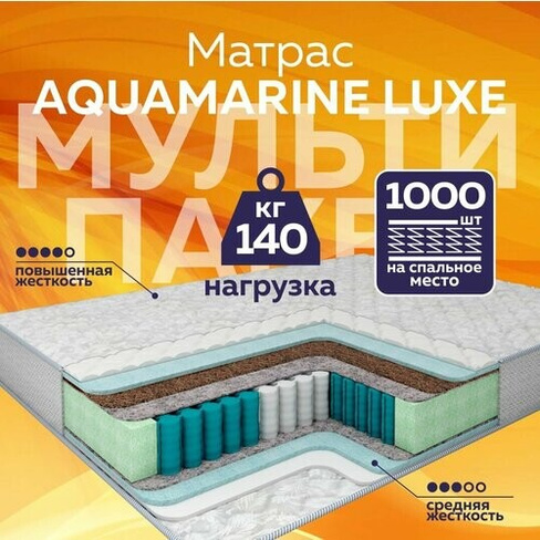 Матрас пружинный Aquamarine Lux 140х190 Plams