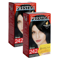 VIP's Prestige Бриллиантовый блеск стойкая крем-краска для волос, 2 шт., 242 - черный, 100 мл